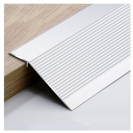 Rampas Umbral 4 Pulgadas para Puertas, Aluminio Tira de TransicióN de Piso, Tira TransicióN Piso Moldura T, TapóN de Corriente de Aire para Puertas, Umbrales de Puertas para Puertas Exteriores(White)