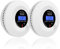 iMeistek 2PCS Combination Smoke and Carbon Monoxide Alarms,Smoke and Carbon Monoxide Detectors for home,with Digital Display,EN 50291 &EN14604 Approved.