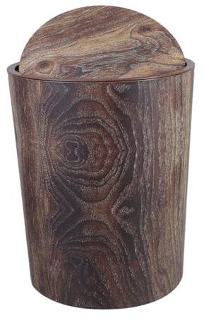 TOPPERFUN Cubo De Basura Veta De Madera Retro Para Cocina Dormitorio y Baño De Madera Vintage Decorativo Para Sala De Estar y Oficina