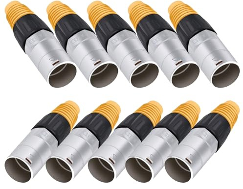 Orolotay RJ45 Waterproof Panel Connector, Metal Ethernet Cable Connector for Industrial Home Network 10PCS