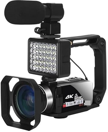 Macchina fotografica digitale, Full 4K Blog Videoregistratore Streaming Videocamera Portatile Outdoor UHD 48MP Fotocamere digitali Vlog for la fotografia(64G SD Card,Set 3)