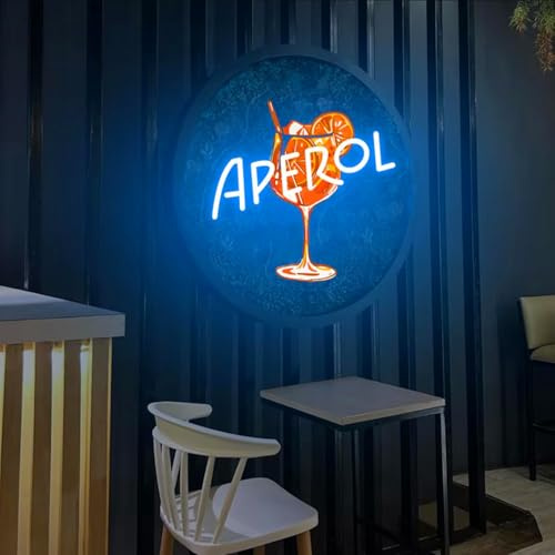 HFHungkeong Dimmbares LED Neon Bar Schild für Zuhause Kneipe,Geburtstag, Karaoke,Restaurant,Weihnachtsfeier, Cocktail Neonschild Wanddeko im Zimmer, Barwagen Zubehör, Aperol Spritz Party Dekor