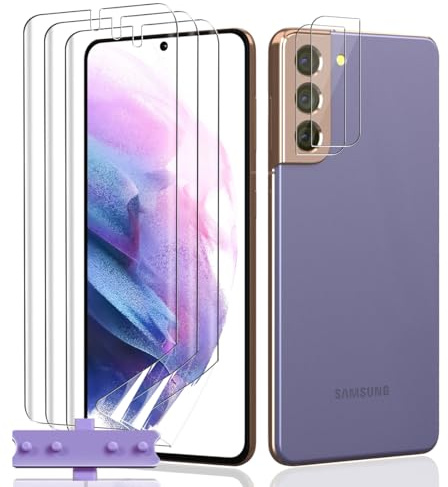 Teenrpov für Samsung Galaxy S21 5G Schutzfolie, Weich TPU Folie [Nicht Panzer Schutz Glas] Samsung Galaxy S21 5G Displayschutzfolie 3 Stück und Kameraschutz 2 Stück, Blasenfrei Displayfolie