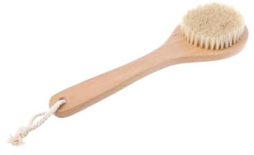 Ljmyy Körperbürste mit Holzgriff, Naturborsten, trockene Haut, Massagegerät