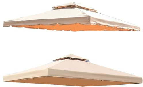 Ersatzdach für Gartenpavillon, für Pavillon Cape Town 3 x 3 m/4x3m, wasserdicht, aus weichem PCV, sehr robust (3X3m,Khaki)