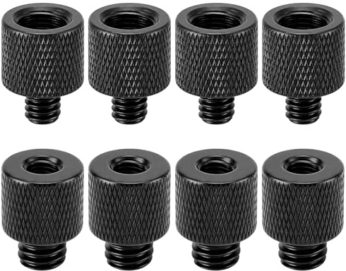 8 Gewindeadapter Aluminiumlegierung 3/8“ auf 1/4“ Mikrofonständer Adapter | Gewindeadapter Stativ Schraube Adapters für Stativ Kamera Mikrofonständer Lampenstative Monitor Kamerastative