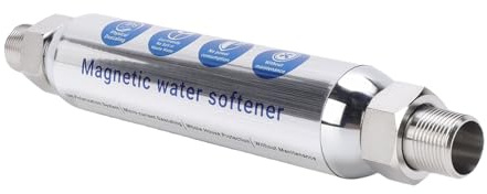 Mumusuki Détartrant D'eau pour Toute la Maison, Adoucisseur D'eau en Acier Inoxydable avec Système de Polarisation Ionique IPS pour la Prévention du Tartre, Compatible avec les Tuyaux