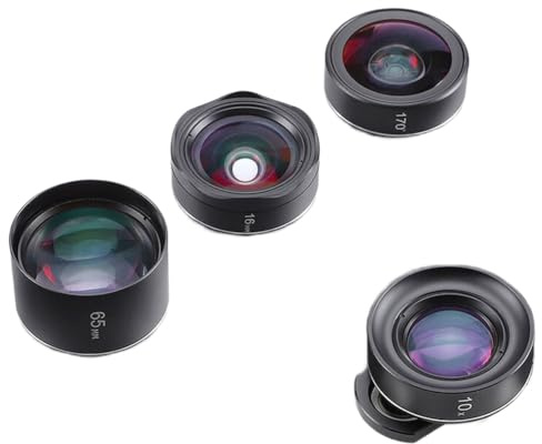 IJSDNVJNDX Wide Angle, Macro, Fisheye& Telephoto 4-In-1 Phone Lens Kit High Definition Hd No-Distortion for All Smartphones