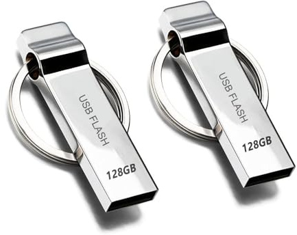 Memory Stick 128GB USB 3.0 2PCS USB Flash Drive 128GB High Speed USB Stick Waterproof USB Memory Stick with Keychain for PC,Computer,Laptop