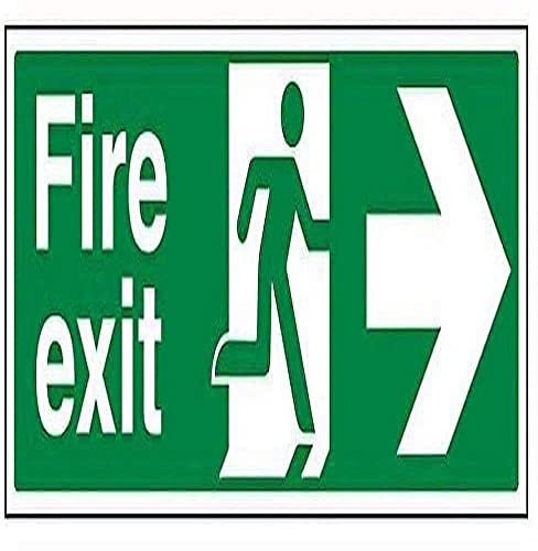 vsafety 14004bj-s Fire Exit flecha derecho signo, vinilo autoadhesivo, paisaje, 450 mm x 150 mm), color verde