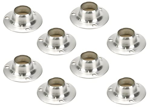 Rannb 19mm/0.75 Inner Dia Wardrobe Hanging Flange Rail Rod End Support Holder Bracket Flange Rail Rod End Support Holder (19mm)