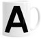MoonWorks Kaffee-Tasse Buchstaben Buchstabe Arial Bold glänzend Kaffeetasse Teetasse Keramiktasse A weiß Unisize