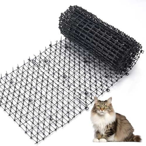 OCEANPAX 6.5ft Cat Scat Mat with Soft Spikes, Humane Indoor/Outdoor Cat Deterrent Mat for Garden, Countertops & Furniture, 78 x 11 Plastic Repellent Strip