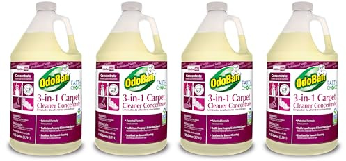 OdoBan Professional Series Cleaning 3-in-1 Carpet Cleaner Concentrate, Made in the USA, Set of 4, 1 Gallon Each