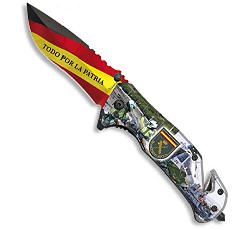 Tiendas LGP Albainox - 18221- H. 8,2 cm. Navaja Plegable Guardia Civil Impresión Fotografica 3D- Herramientas para Caza, Pesca, Camping, Outdoor, Supervivencia y Bushcraft