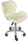 Charles Jacobs Home Office Swivel Computer Desk Chair with a Height Adjustable Chrome base and Wheels - Milky White PU