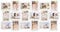 SPRINGOS Bilderrahmen Fotocollage für 18 Fotos Mehrfachrahmen Hoch-Querformat Collage Kunststoffrahmen Wanddekoration Weiß