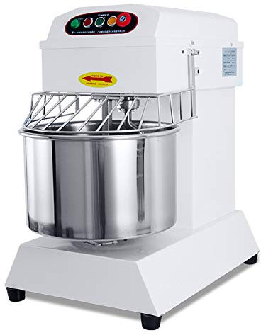Mélangeur de nourriture commercial - Mélangeur de pâte robuste à 2 vitesses 20L 1500W avec bol en acier inoxydable, crochets à pâte, batteur, garde de sécurité