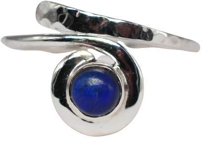 Meadows Crystalcraftindia Ring, 925er Sterlingsilber, Lapislazuli-Edelstein, verstellbar, Schmuck, Sterling Silber Silber Sterlingsilber Silber Stein, Lapislazuli