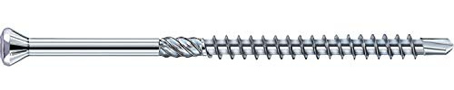 Hobotec 945653 Holzbohrschraube 4.0X 45 Torx 15 Edelstahl gehärtet mit Zierkopf, silber, 4x45