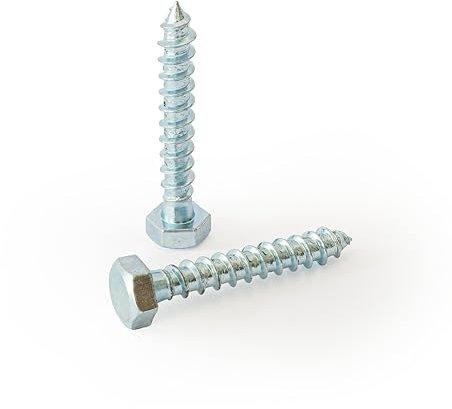 NIMA PARTS Sechskant Holzschrauben 5x25 mm - 25 Stück - DIN 571 Schlüsselschrauben - Schlüsselschrauben - Holzbauschrauben verzinkt - Holzschraube Sechskant