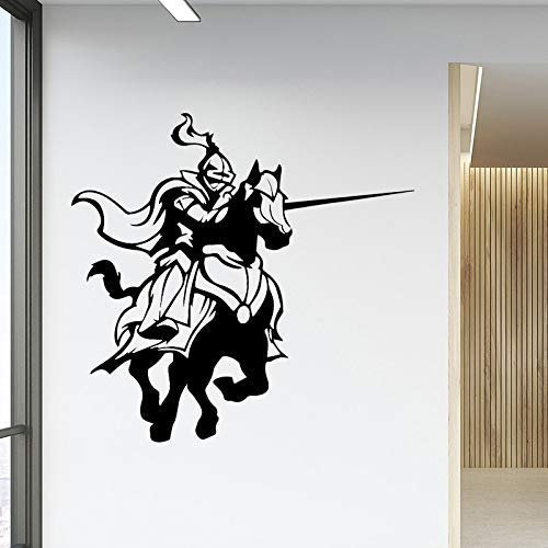 Retro Ritter Wohnkultur Vinyl Wandaufkleber Wohnkultur Kinder Haus Wandkunst Aufkleber 54X50Cm