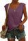 KOG Bluse Damen Elegant Ärmellose T-Shirt Shirt Casual Weiß Oberteile mit Flügelärmeln Frauen Schwarz Kleidung Frau Grau Sommer Shirts Top Damen V-Ausschnitte Tshirt Klamotten Rot M