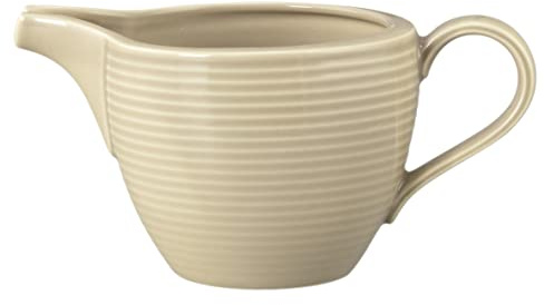 Seltmann Weiden Beat Color Glaze Milchkännchen, 290 ml, Gießer mit Rillen-Relief, Sahnekännchen aus Porzellan, Sandbeige
