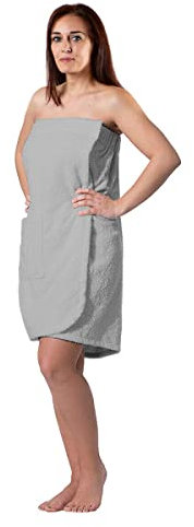 Morbidissimi Telo Bagno Kilt Sauna da Donna Spugna 100% Cotone K534 S-M Grigio