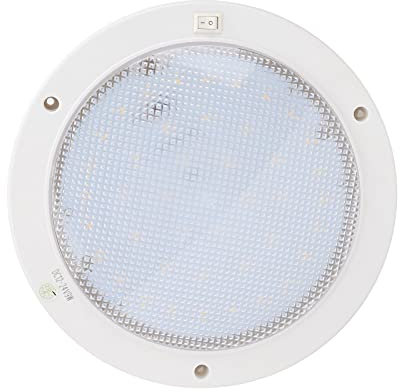 KIMISS RV Boat Plafonnier, Panneau LED avec Interrupteur Système D'énergie Solaire pour Navire RV Armoire de Toit de Cuisine 12V(Blanc chaud)