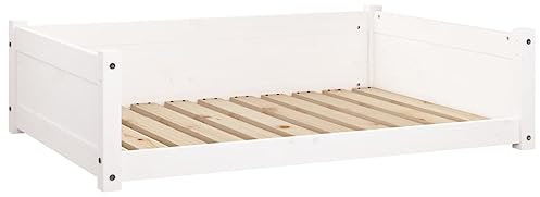 vidaXL Hundebett Weiß 95,5x65,5x28cm Massivholz Kiefer Hundesofa Haustiersofa