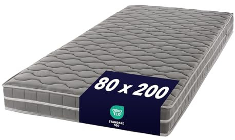 Ortho-Relax Matratze 80x200 cm, 16cm hoch, Härtegrad H2-3, 4in1 Wendematratze mit Viscoschaum und Memory-Effekt, Bezug mit Sommer- und Winterseite, Öko-Tex 100, Viskomatratze
