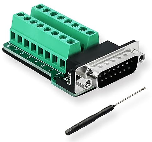 BRIEFCEC DB15 Serial RS232 to 15 Pin Endboard Adapter with Insulation Pad (1 Male)