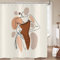 Hnmdmyi Rideau de Douche Femme Abstraite 180x200, Boho Mid Century Moderne Ligne Minimaliste Art Esthétique, Tissu Étanche Lavable pour Salle de Bain avec Crochets