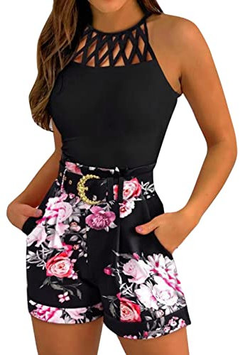 Anzug Damen Elegant 3 Teiler Sommer Top Und Shorts Und Gürtel Set Bussiness Outfit Sexy Kurz Bekleidung Hosenanzug Slim Fit Streetwear Blazer Anzüge Kombi