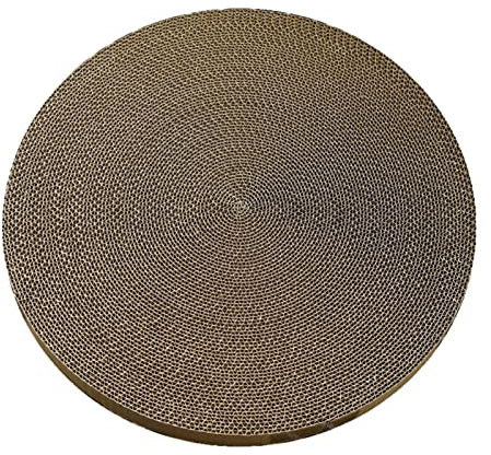 Yajimsa Almohadilla para rascar Gatos - Juguete rascador para Forma Redonda - Rascador para cartón con Pista Divertida Yo-Yo, rascadores reciclables para Interior, Caja