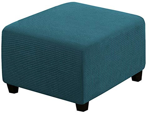 Meigeh Hocker Bezug Quadratisch Pouf copertura Hocker Abdeckung Rechteckige Pouf Abdeckung Hockerbezug Ottomane Schonbezug Tiefwasserblau