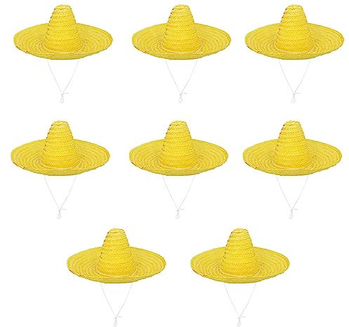 Boland - Sombrero Puebla, 8 piezas en un set, diámetro 49 cm, disfraz mexicano, sombrero para el sol, accesorio para disfraces de carnaval