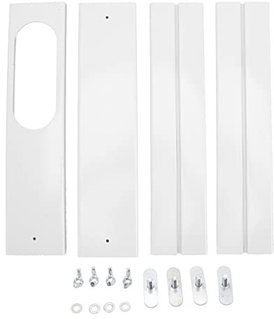 4 Pezzi Kit Finestra Condizionatore D'aria Portatile, Kit di Sfiato AC Scorrevole in PVC Per Tubo di Scarico, Pannelli di Tenuta Finestra Regolabili da 16,9 a 55 Pollici Per Unità AC, Kit Piastra di T