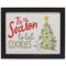 Open Road Brands Peanuts Snoopy Tis the Season to Eat Cookies, gerahmtes Holzbild, niedliches Snoopy-Weihnachtsbild für Wohnzimmerdekoration