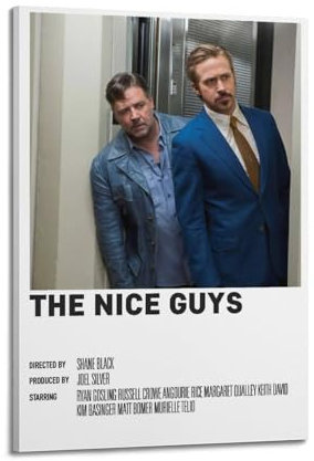 Filmposter The Nice Guys, Raumdekoration, Poster für Schlafzimmer, Wohnzimmer, Wände, 30 x 45 cm, Rahmenstil