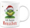 Tassenbrennerei Tasse Grinch - Ich hasse Menschen - Kaffeetasse mit Spruch, Weihnachtstasse lustig - Weihnachts-Deko Anti-Weihnachten (Weiß)