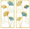AOTISBAO 2 Stück 85x 40cm Metall-Wandkunst, Dekor, Ginkgo-Blatt, goldene Metallkunst, Wandskulpturen, moderne Wandbehang-Skulpturen mit Rahmen für Schlafzimmer, Wohnzimmer, Küche, Esszimmer