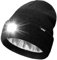 ATNKE LED Beleuchtete Mütze mit Licht,Wiederaufladbare USB 4 LED Beleuchtete Laufmütze Extrem Heller Lampe Winter Warme Satin Seide Gefüttertes Geschenke für Herren und Damen/Dark Grey