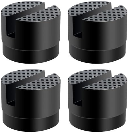 YIXISI 4 PCS Universal Slotted Rubber Jack Pad Medium Size, Frame Rail Protector Pinch Welds Protector, Rubber Jack Guard Adapter Pad for Keeping Pinch Weld, Paint and Metal Safe
