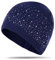 Strickmütze Damen Beanie Mütze mit Strass Slouch Jersey Mütze Fraun Elastisch Weich Bequem Strickmützen 2024 Frühjahr Sommer Glitzer Damenmütze