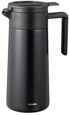 Hario Servidor térmico con revestimiento de cerámica, 800 ml, color negro