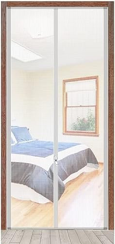 Cat Screen Door, Reinforced, Pet-Safe Mesh Door Zipper Curtain, Around Dogs and Cats (Color : Silver, Size : 85 x 200 cm)