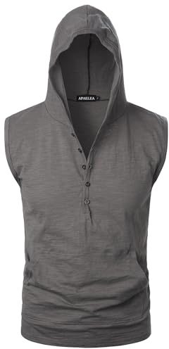 APAELEA Herren Tank Tops Hoodie Ärmellos Gym Workout Sweatshirt Sommer Kapuze Muskel T-Shirts