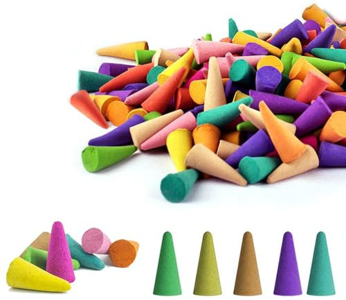 Räucherkegel, Agarholz, Jasmin, Wermut, Lavendel, Magnolie, Lilie, Rose, Minze, Zitrone, für Meditationsreinigung, 200 Stück